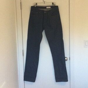 NWOT Gustin Raw Selvedge Straight Cone Mills Denim, 36. Made in USA.